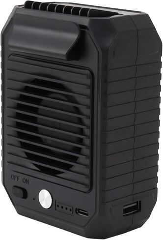 ZJchao Upgraded Strong Airflow Waist Fan with, Necklace Fan. 10000mAh Battery for Fishing Gardening Climbing, Phone Charging Stand. USB powered, Supports 20 hours continuous use in Saudi Arabia