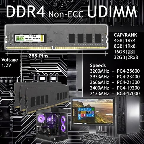 NEMIX RAM 16GB (1X16GB) DDR4 3200MHZ PC4-25600 2Rx8 1.2V CL22 288-PIN Non-ECC Unbuffered UDIMM Desktop PC Memory Compatible with Dell Memory SNPC5N22C/16G AB120717 in Saudi Arabia