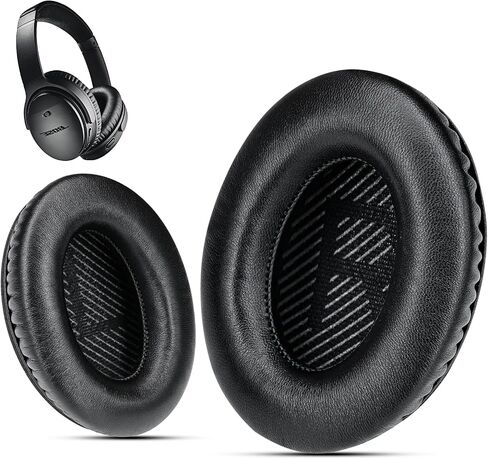 أغطية سماعات رأس بديلة احترافية من Bose، وسادات بديلة لسماعات الرأس من Lambskin Bose لـ QuietComfort 35 ii/QC35/QC25/QC2/QC15/Ae2/Ae2i/Ae2w/SoundTrue & SoundLink، من Krone Kalpasmos - أسود in Kuwait