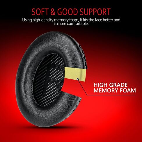 أغطية سماعات رأس بديلة احترافية من Bose، وسادات بديلة لسماعات الرأس من Lambskin Bose لـ QuietComfort 35 ii/QC35/QC25/QC2/QC15/Ae2/Ae2i/Ae2w/SoundTrue & SoundLink، من Krone Kalpasmos - أسود in Kuwait
