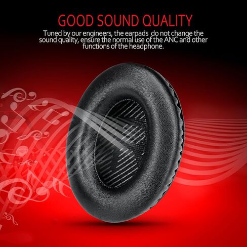 أغطية سماعات رأس بديلة احترافية من Bose، وسادات بديلة لسماعات الرأس من Lambskin Bose لـ QuietComfort 35 ii/QC35/QC25/QC2/QC15/Ae2/Ae2i/Ae2w/SoundTrue & SoundLink، من Krone Kalpasmos - أسود in Kuwait