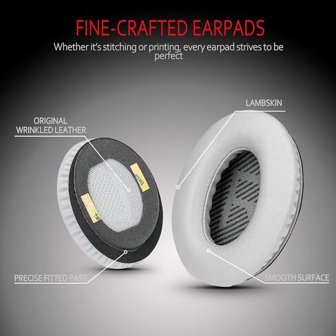 أغطية سماعات رأس بديلة احترافية من Bose، وسادات بديلة لسماعات الرأس من Lambskin Bose لـ QuietComfort 35 ii/QC35/QC25/QC2/QC15/Ae2/Ae2i/Ae2w/SoundTrue & SoundLink، من Krone Kalpasmos - أسود in Kuwait