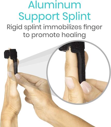 Vive Trigger Finger Splint Brace - Middle, Pinky, Pointer, Ring and Thumb Support - Palm Strap Included - Straighten Curved or Broken Fingers - Adjustable, Breathable Fit - Aluminum Pain Relief Guard in Saudi Arabia