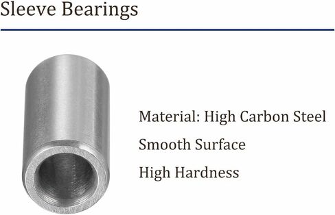 Kozelo 6pcs Sleeve Bearings - [ 5mm x 8mm x 10mm ] Oilless Bushings Precision Sleeve Bearing for Industrial Equipment Use | Chrome Steel in Kuwait