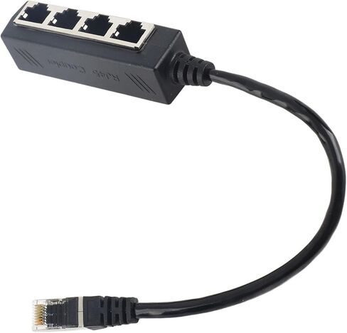 Keenso CAT7 RJ45 Splitter Adapter Smooth Connection 1 Male to 4 Female for Broadband Connection Gold Plated Core in Saudi Arabia
