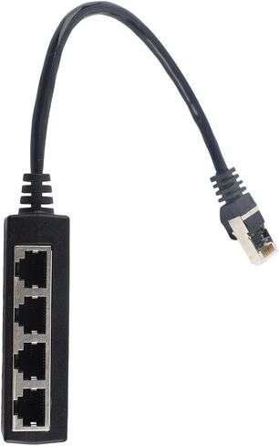 Keenso CAT7 RJ45 Splitter Adapter Smooth Connection 1 Male to 4 Female for Broadband Connection Gold Plated Core in Saudi Arabia