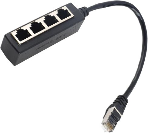 Keenso CAT7 RJ45 Splitter Adapter Smooth Connection 1 Male to 4 Female for Broadband Connection Gold Plated Core in Saudi Arabia