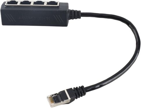 Keenso CAT7 RJ45 Splitter Adapter Smooth Connection 1 Male to 4 Female for Broadband Connection Gold Plated Core in Saudi Arabia