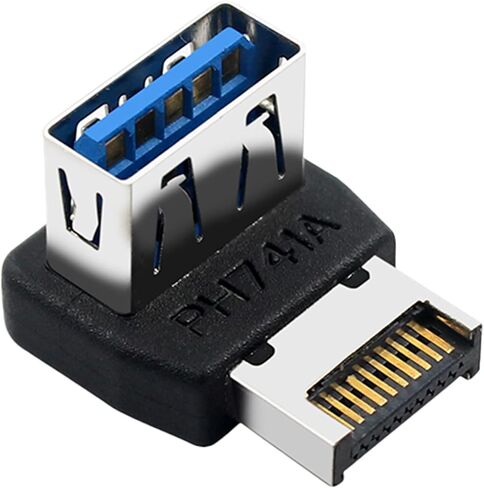 USB 3.1 to Adapter - 90 Degree Front Panel Connector｜Motherboard Header Converter Alloy Black, for PC Build Computer Case Modding Boys Women Youth Girls Teens DIY Projects in Saudi Arabia