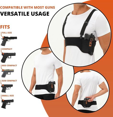 حافظة كتف للحمل المخفي - حافظة صدر مخفية، حافظة مسدسات عالمية للرجال والنساء تناسب Glock وS&W وSig ومعظم المسدسات in Kuwait