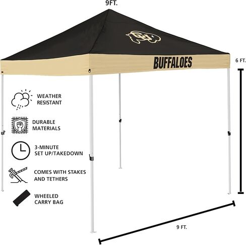 العلامات التجارية الشعار NCAA Pittsburgh Panthers Economy Canopy Tent - المأوى الرياضي في الهواء الطلق ، وحماية الأشعة فوق البنفسجية ، وإعداد سهل ، ويأتي مع حقيبة حمل ، رائعة للداخف والنزهات in Kuwait