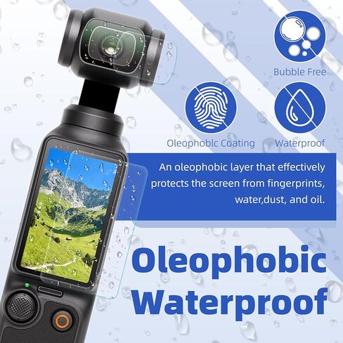واقي شاشة DJI Osmo Pocket 3، طبقة LCD من الزجاج المقوى فائق الدقة مقاوم للخدش وواقي عدسة لـ DJI Osmo Pocket 3، مجموعة ملحقات صلابة 9H قطعة واحدة in Saudi Arabia