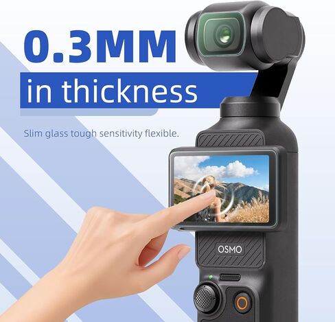 واقي شاشة DJI Osmo Pocket 3، طبقة LCD من الزجاج المقوى فائق الدقة مقاوم للخدش وواقي عدسة لـ DJI Osmo Pocket 3، مجموعة ملحقات صلابة 9H قطعة واحدة in Saudi Arabia