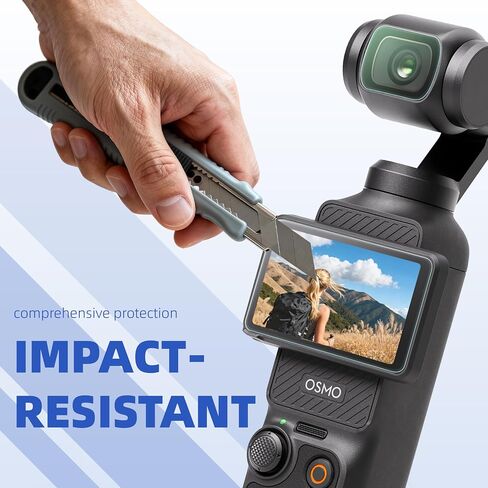 واقي شاشة DJI Osmo Pocket 3، طبقة LCD من الزجاج المقوى فائق الدقة مقاوم للخدش وواقي عدسة لـ DJI Osmo Pocket 3، مجموعة ملحقات صلابة 9H قطعة واحدة in Saudi Arabia