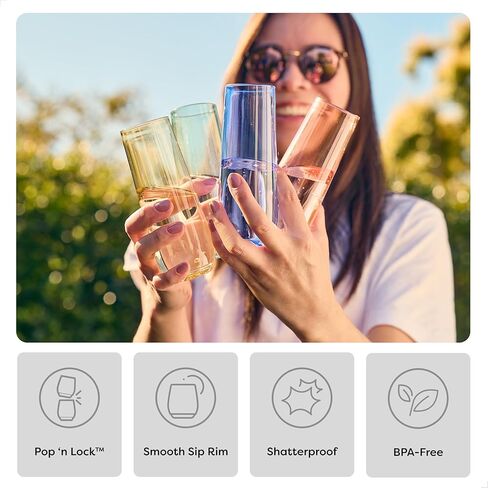 أكواب الشمبانيا البلاستيكية الشفافة من TOSSWARE POP 266 مل ، جودة ممتازة ، قابلة لإعادة التدوير ، غير القابلة للكسر والكريستال in Kuwait