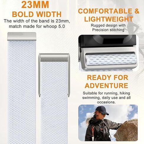 Nylon Sport Band, Compatible with Whoop 5.0 Bicep Bands (One, Peak, Life), Breathable & Adjustable in Saudi Arabia