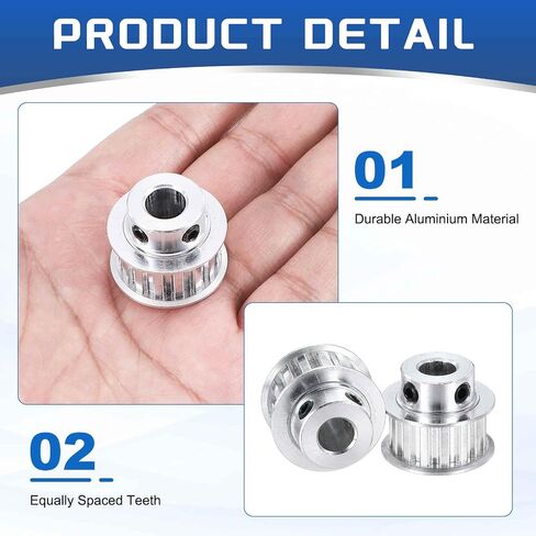 MECCANIXITY 2 Pcs Aluminium Timing Pulley, XL 15 Teeth 10mm Bore Synchronous Wheel Timing Belt Pulley 5.08mm Pitch 11mm Slot Width for Belt, CNC Machine, 3D Printer in Saudi Arabia
