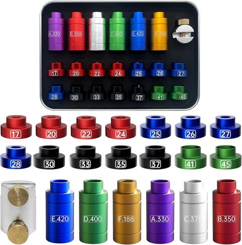 مجموعة أدوات مقارنة الرصاص ومسافة الرأس - مجموعة أدوات مقارنة الرصاص مع 14 إدراجًا و6 البطانات - مستلزمات ومعدات إعادة التحميل - نطاق واسع الحجم - قياس دقيق in Kuwait