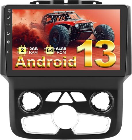 ستيريو سيارة Android 13 لسيارة دودج رام 2013 2014 2015 2016 2017 2018 1500 2500 3500، رام 1500 راديو 9 بوصة شاشة لمس FM AM وحدة رئيسية مع CarPlay Android Auto (للتيار المتردد التلقائي) in Kuwait