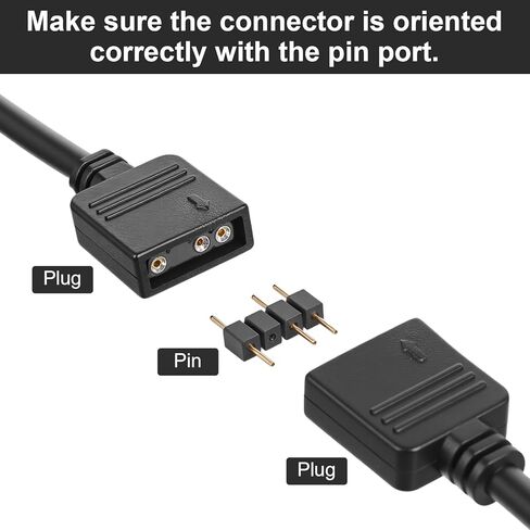 6 قطع تمديد كابل ARGB، 11.8 بوصة 5 فولت 3 دبابيس، مقسم أنثى إلى أنثى لتمديد مراوح الكمبيوتر الشخصي أو مراوح سلسلة LED in Kuwait