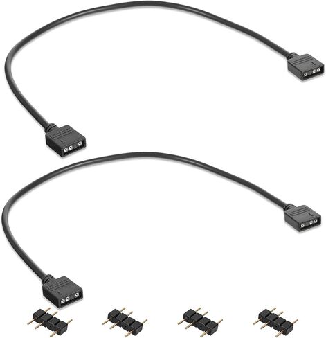 6 قطع تمديد كابل ARGB، 11.8 بوصة 5 فولت 3 دبابيس، مقسم أنثى إلى أنثى لتمديد مراوح الكمبيوتر الشخصي أو مراوح سلسلة LED in Kuwait