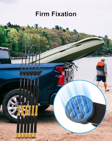 حامل قضيب الصيد المغناطيسي، حامل عمود الصيد، حامل تخزين قضيب عمودي لسرير الشاحنة، باب المرآب، جدار القارب، متجر 6 قضبان صيد، زوج واحد أسود in Kuwait