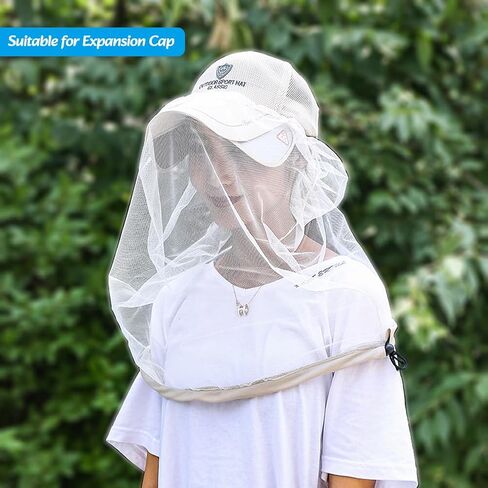 2 Pack Premium Mosquito Head Net for Insect & Fly Protection, Extra-Fine Holes Bug Netting Face Shield Fit for All Hat in Saudi Arabia