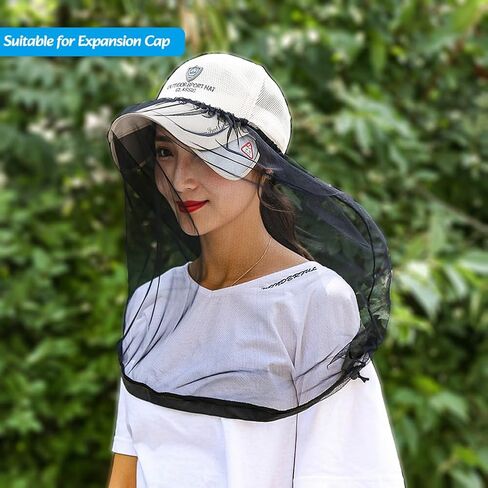 2 Pack Premium Mosquito Head Net for Insect & Fly Protection, Extra-Fine Holes Bug Netting Face Shield Fit for All Hat in Saudi Arabia