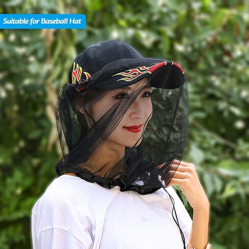 2 Pack Premium Mosquito Head Net for Insect & Fly Protection, Extra-Fine Holes Bug Netting Face Shield Fit for All Hat in Saudi Arabia