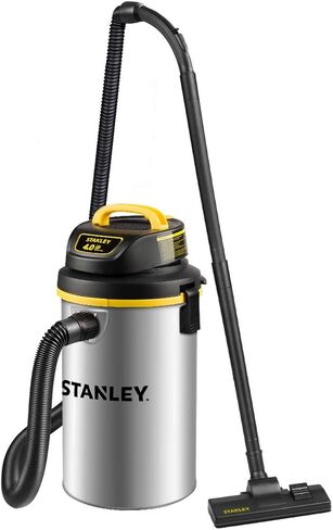 Stanley Wet/Dry Hanging Vacuum, 4.5 Gallon, 4 Horsepower, Stainless Steel Tank in Saudi Arabia