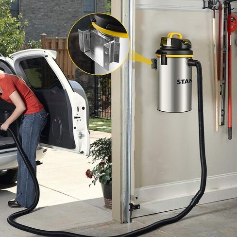 Stanley Wet/Dry Hanging Vacuum, 4.5 Gallon, 4 Horsepower, Stainless Steel Tank in Saudi Arabia
