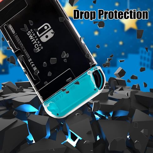 Switch 2 Dockable Case with Screen Protector - Clear Hard Shell Cover with Joy-Con Grip TPU, Thumb Caps - Protective Accessories Kit for Nintendo Switch 2 Console & Dock in Saudi Arabia