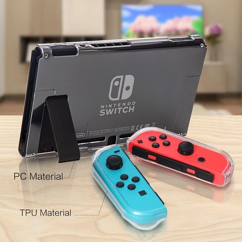 Switch 2 Dockable Case with Screen Protector - Clear Hard Shell Cover with Joy-Con Grip TPU, Thumb Caps - Protective Accessories Kit for Nintendo Switch 2 Console & Dock in Saudi Arabia