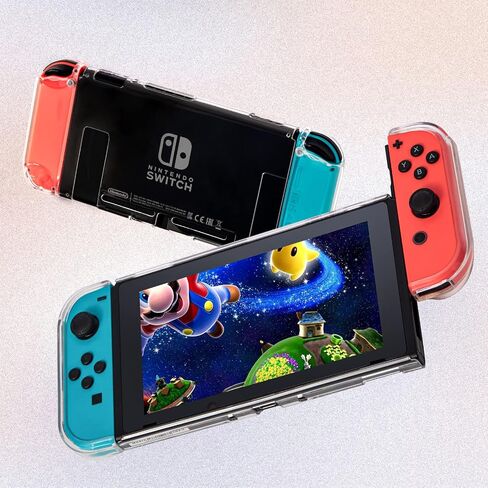 Switch 2 Dockable Case with Screen Protector - Clear Hard Shell Cover with Joy-Con Grip TPU, Thumb Caps - Protective Accessories Kit for Nintendo Switch 2 Console & Dock in Saudi Arabia