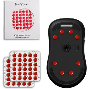 FlashBeyond 60 Dot Mouse Skates for Glass Mousepad | Premium PTFE | Adjustable Glide Speed & Control | Polished Ultra-Smooth Finish | Easy Apply Adhesive Pads – Crimson Red in Saudi Arabia