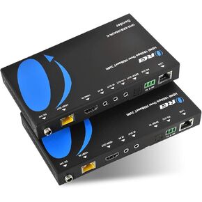 OREI KVM 4K HDMI Extender Balun Over Single CAT6/7 Ethernet Cable 4K,30Hz Upto 130 Feet - 2 USB 1.1 Ports, Supports Keyboard and Mouse USB HDMI Loopout in Kuwait