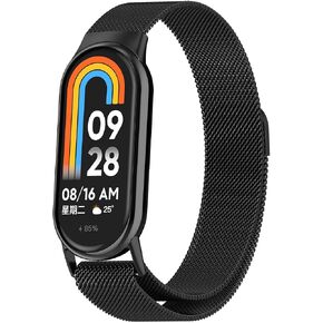 Metal Band Compatible with Xiaomi Mi Band 8, Mi Band 10, Mi Band 9 Replacement Bands Women Men, Stainless Steel Mesh Loop Adjustable Wristband Replacement Strap in Saudi Arabia