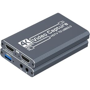 بطاقة التقاط HDMI 4K للبث، دقة Full HD 1080P 60FPS USB Cam Link Game بطاقة التقاط الصوت والفيديو نينتندو سويتش/PS5/3ds/Xbox/PS4 (أسود) in Kuwait