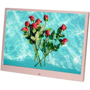 13.3-inch Full HD Digital Photo Frame - 1366x768 IPS Display, Ultra-Thin Design, with Remote Control, Built-in Music and Video Player, Calendar, Rose Gold in Kuwait