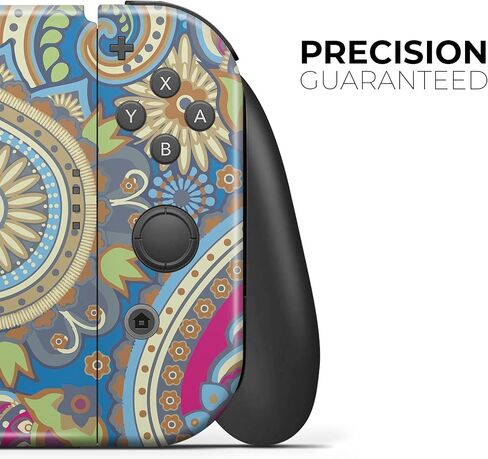 Design Skinz - متوافق مع Nintendo DSi XL - غطاء حماية من الفينيل مقاوم للخدش وقابل للإزالة - نمط بيزلي أزرق وأصفر رقيق in Saudi Arabia