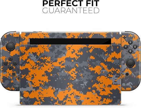 Design Skinz - متوافق مع Nintendo DSi XL - غطاء حماية من الفينيل قابل للإزالة ومقاوم للخدش - برتقالي ساطع ورمادي مموه رقمي in Saudi Arabia