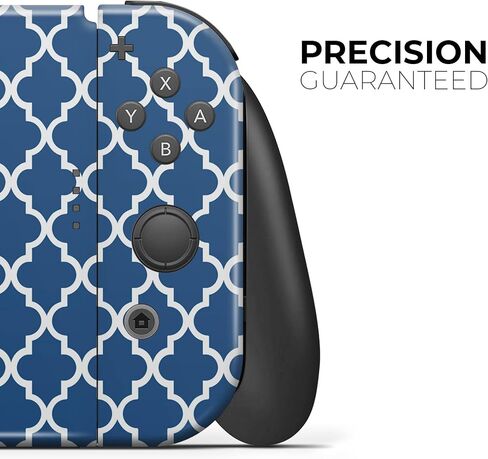 Design Skinz - متوافق مع Nintendo DSi XL - غطاء حماية من الفينيل مقاوم للخدش وقابل للإزالة - نمط مغربي سلس باللونين الأزرق الداكن والأبيض in Saudi Arabia