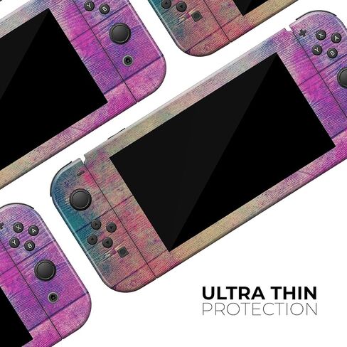 Design Skinz - Compatible with Nintendo DSi XL - Skin Decal Protective Scratch-Resistant Removable Vinyl Wrap Cover - Pink & Blue Grunge Wood Planks in Saudi Arabia