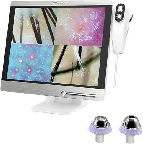 15.5 Inch Scalp Microscope, Skin Analysis Machine, with 16G Large Memory, Large HD Digital Display, 0X / 200X Dual Probes, for Hair Salon, SPA Beauty Shop in Saudi Arabia