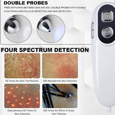 15.5 Inch Scalp Microscope, Skin Analysis Machine, with 16G Large Memory, Large HD Digital Display, 0X / 200X Dual Probes, for Hair Salon, SPA Beauty Shop in Saudi Arabia