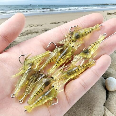 Fishing Lures,Soft Silicone Shrimp for bass Lures,Jigs Fishing Bait for Freshwater and Saltwater,Fishing Gifts in Saudi Arabia