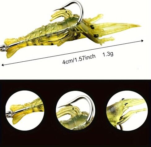 Fishing Lures,Soft Silicone Shrimp for bass Lures,Jigs Fishing Bait for Freshwater and Saltwater,Fishing Gifts in Saudi Arabia