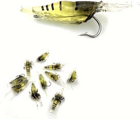 Fishing Lures,Soft Silicone Shrimp for bass Lures,Jigs Fishing Bait for Freshwater and Saltwater,Fishing Gifts in Saudi Arabia