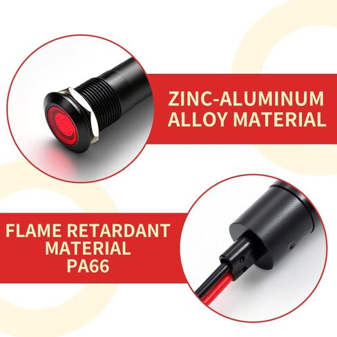 FILN 2 قطعة 12 مم (1/2 بوصة) ضوء مؤشر LED ضوء مؤشر مقاوم للماء مصباح إشارة معدني 110 فولت IP67 رأس مصباح الطيار الأزرق لضوء قارب السيارة (110 فولت-أسود بأكسيد أخضر قطعتان) in Kuwait