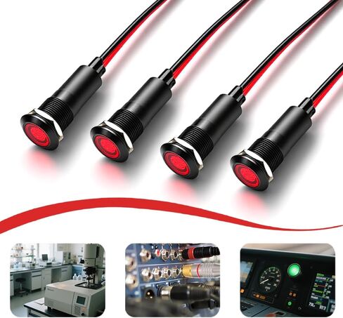 FILN 2 قطعة 12 مم (1/2 بوصة) ضوء مؤشر LED ضوء مؤشر مقاوم للماء مصباح إشارة معدني 110 فولت IP67 رأس مصباح الطيار الأزرق لضوء قارب السيارة (110 فولت-أسود بأكسيد أخضر قطعتان) in Kuwait